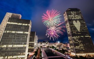 Andrew Cuomo, Fireworks, New York Tough, Empire State Plaza, Albany