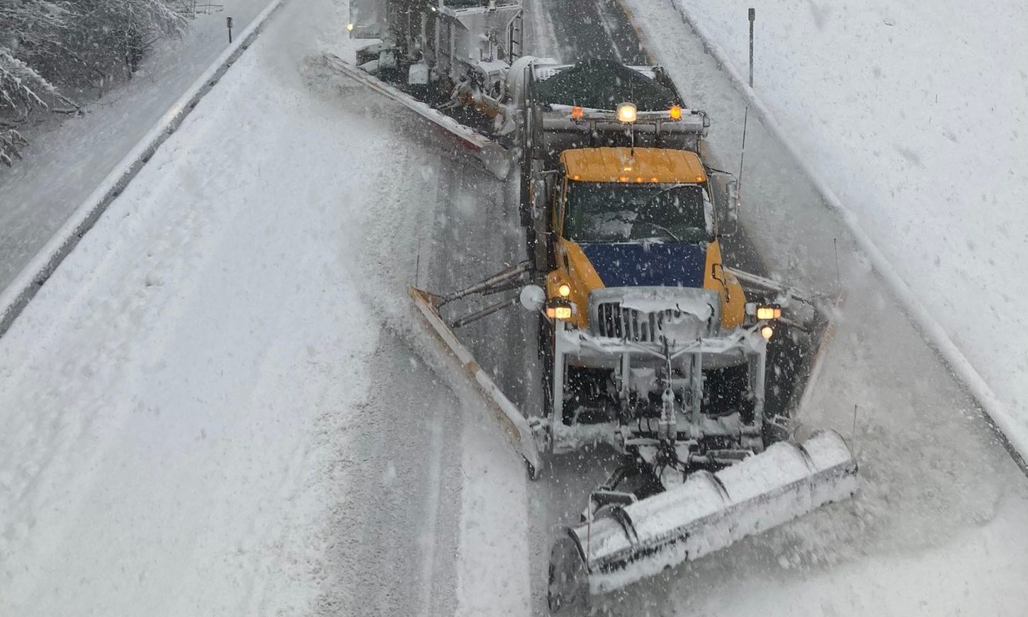 Snow, salt, road