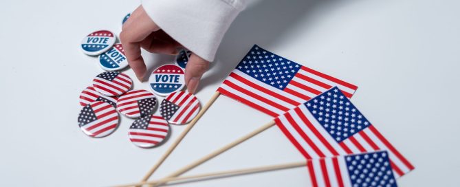 election, polling, staff, flag