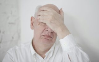 retiree, senior, sad, home care, stress, mental health